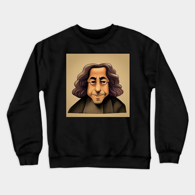 Baruch Spinoza Caricature Crewneck Sweatshirt by Classical